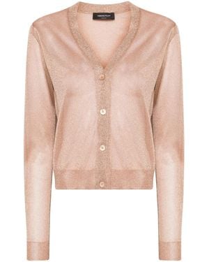 Fabiana Filippi Cardigan En Maille Métallisée - Pink