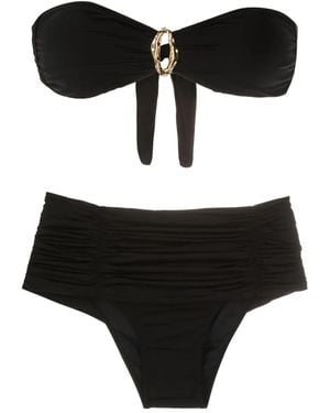 Brigitte Bardot Strapless High-Waisted Bikini - Black