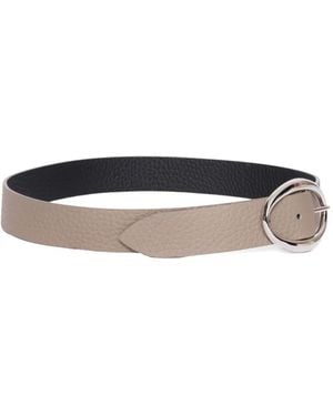 Orciani Oval-Buckle Leather Belt - White