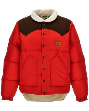 LC23 Panelled Down Jacket - Red