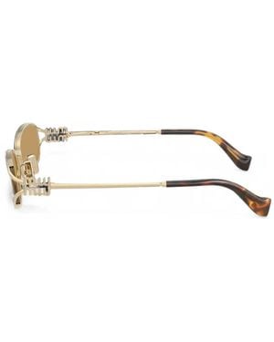 Miu Miu Irregular-Frame Sunglasses - Natural