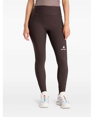 Saysky Leggings Mit Gerippten Taschen - Schwarz