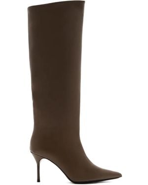 STAUD Bottines En Cuir À Bout Pointu 80 Mm - Brown