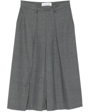 Marie Adam-Leenaerdt Pleated-Detail Midi Skirt - Grey