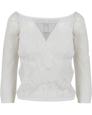 Alberta Ferretti Lace Blouse - White