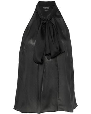 Tom Ford Top Estampado Con Cuello Halter - Negro