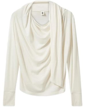THE GARMENT Breanna Draped Long-Sleeve T-Shirt - White