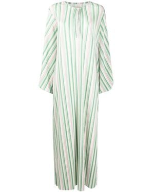 Bambah Striped Plissé Kaftan Dress - Green