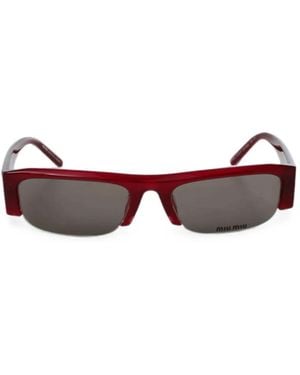 Miu Miu Vedette Rectangle-Frame Sunglasses - Brown