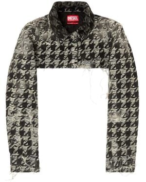 DIESEL Houndstooth-Weave Denim Shrug - Black