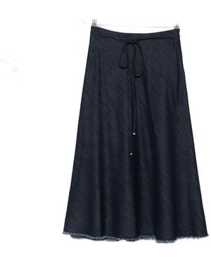 Luisa Cerano Falda midi vaquera - Azul