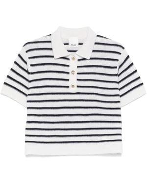 Allude ストライプ トップ - ホワイト