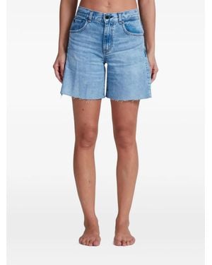 ASKK NY Longboarder Raw-Cut Side-Slit Shorts - Blue