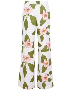 Cara Cara Sunflower Floral-Print Pants - White