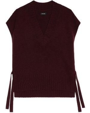 Zadig & Voltaire V-Neck Side-Tie Vest - Purple