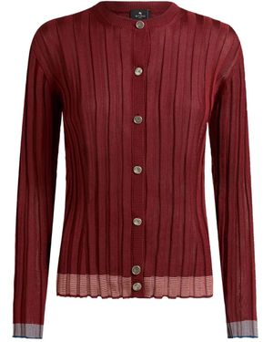 Etro Cardigan À Boutonnière - Rouge