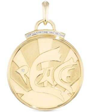 Sorellina 18Kt Peace Coin Gelbgoldanhänger Mit Diamanten - Mettallic