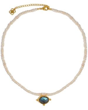 Ottoman Hands Collier Sorel En Labradorite À Perles - Blanc