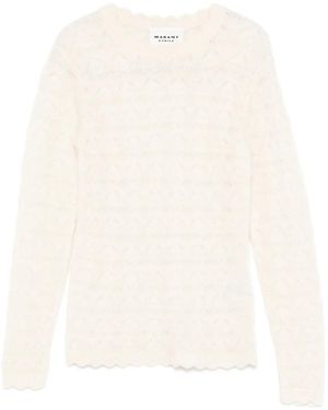 Isabel Marant Leonette Openwork Scalloped Sweater - White