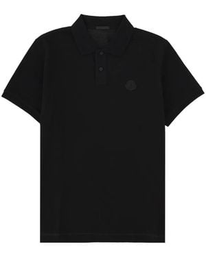 Moncler Logo-Patch Polo Shirt - Black