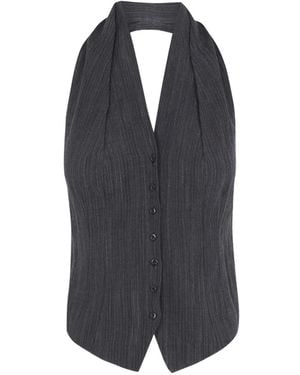 Cortana Neckholder-Top Mit Nadelstreifen - Blau