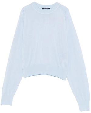 Jacquemus Le Sweater J Pullover Mit Logo-Stickerei - Blau
