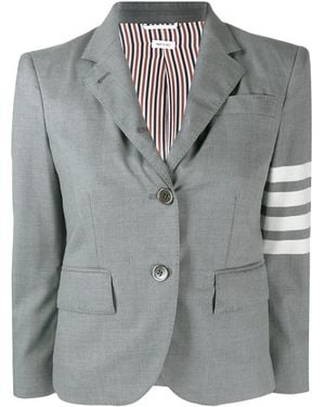 Thom Browne 4-Bar Plain Weave Suiting Jacket - Gray