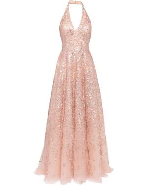 Saiid Kobeisy Embroidered Maxi Dress - Pink