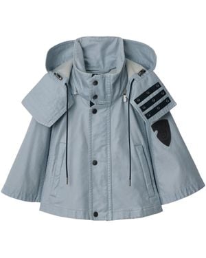 Burberry Cape À Capuche - Bleu