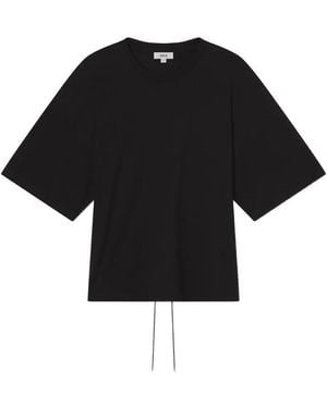 Agolde Ellery Lace-Up T-Shirt - Black