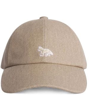 Maison Kitsuné Baby Fox Embroidered Patch Baseball Cap - Natural