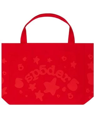Sp5der Beluga Star-Print Tote Bag - Red