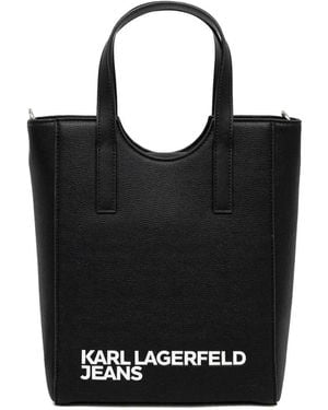 Karl Lagerfeld Logo-Lettering Tote Bag - Black
