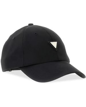 Guess Logo-Plaque Baseball Cap - Black