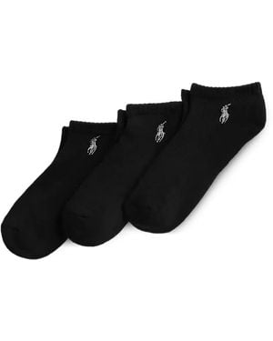 Polo Ralph Lauren Ribbed-Knit Socks (Pack Of Three) - Black