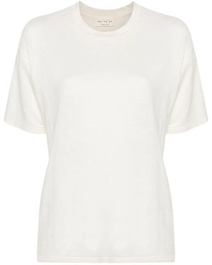 Ma'ry'ya Slub-Texture T-Shirt - White