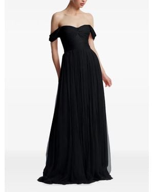 Framboise Roselyn Off-Shoulder Silk Maxi Dress - Black