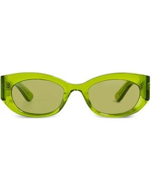 Ganni X Ace & Tate Xena Logo-Detail Sunglasses - Green