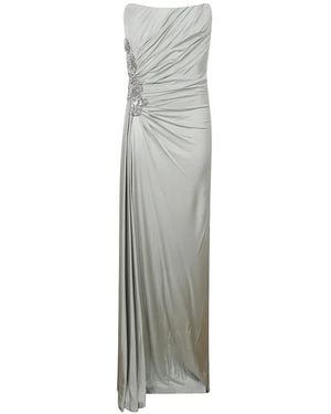 Costarellos Lorinne Jersey Crystal-Embellished Maxi Dress - White
