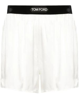 Tom Ford Logo Silk Shorts - Black