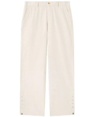 Palm Angels Press-Stud-Fastening Loose-Fit Trousers - White