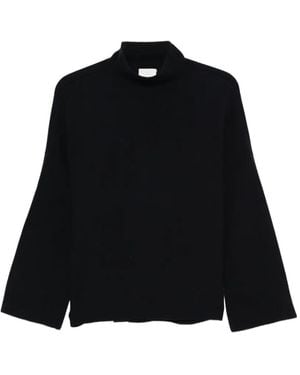 Allude Pull À Épaules Tombantes Et Col Montant - Black