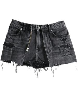 Alexander Wang Distressed-Effect Denim Shorts - Black