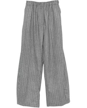 Thelatest Pinstripe Wide-Leg Pants - Gray