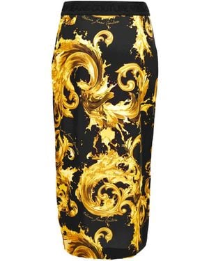 Versace Jeans Couture Barocco-Print Pencil Skirt - Black