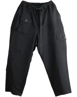 Y-3 Belted Wide-Leg Pants - Gray