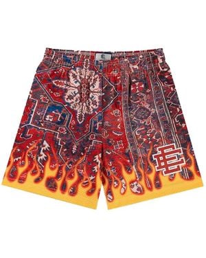 Eric Emanuel Ee Basic Flame-Print Shorts - Red