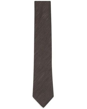 ZEGNA Textured Silk Tie - White