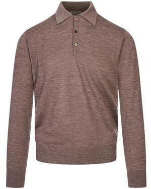 Canali Polo De Manga Larga - Marrón