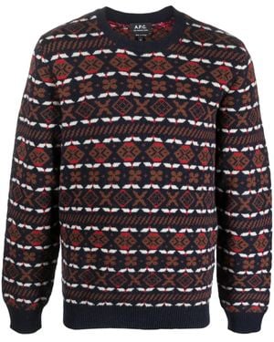 A.P.C. John Merino-Wool Pullover - Blue